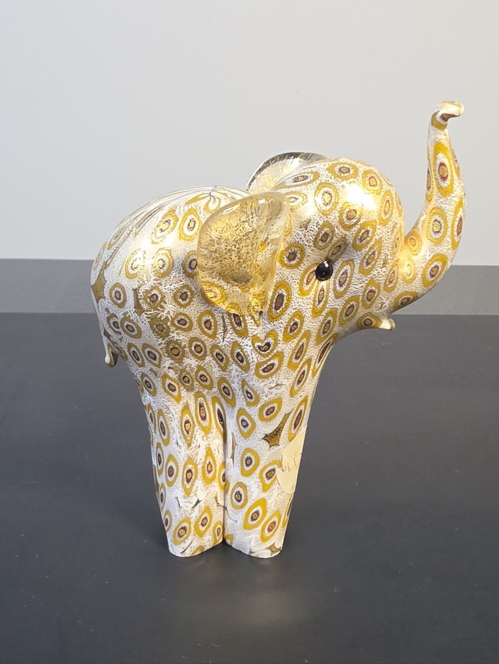 Vintage Lenox "Golden Luck" Murano Glass Elephant Figurine